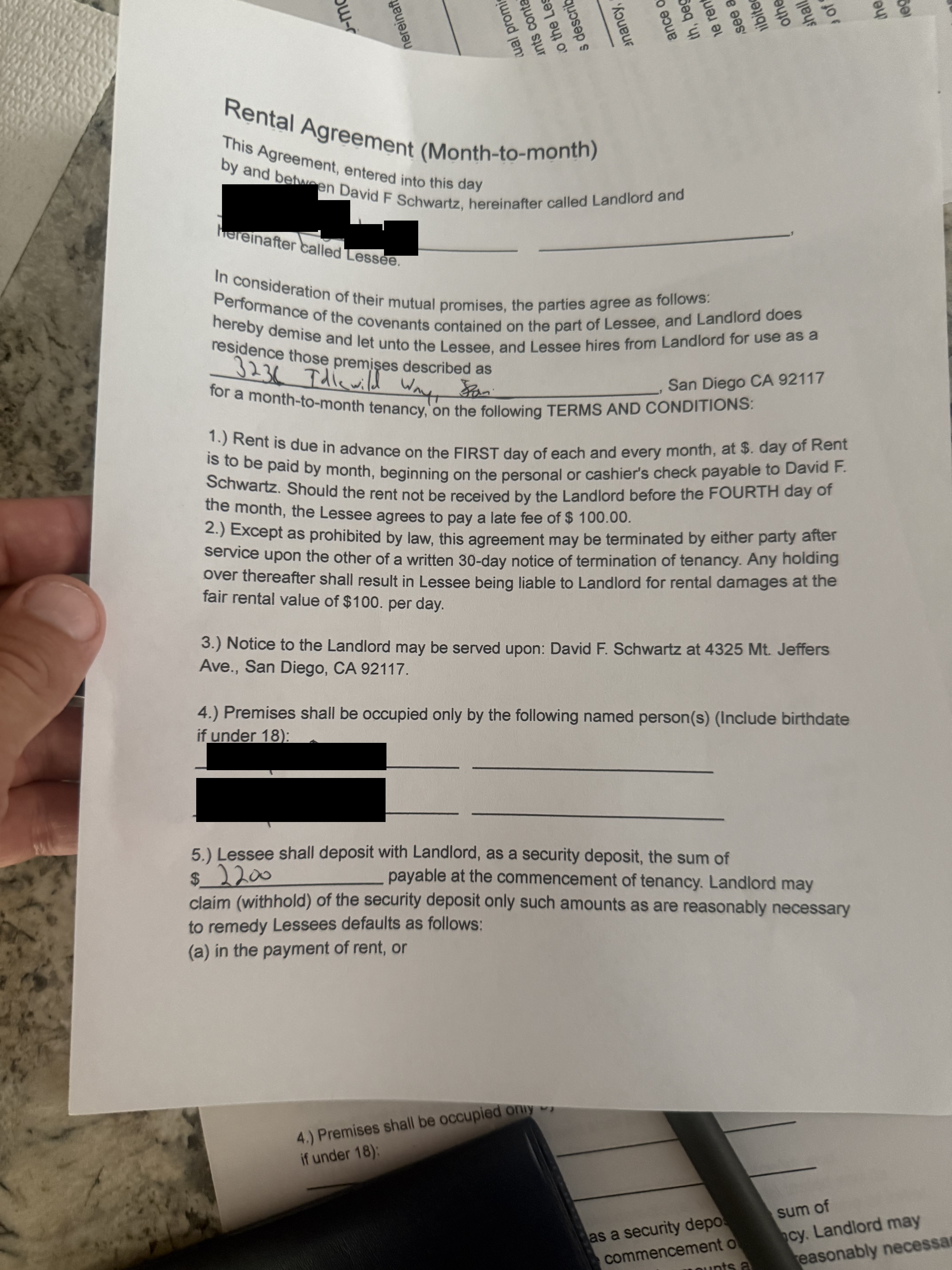 Contract page 1