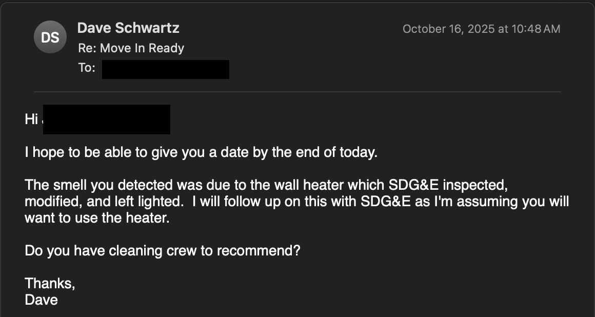Dave's response